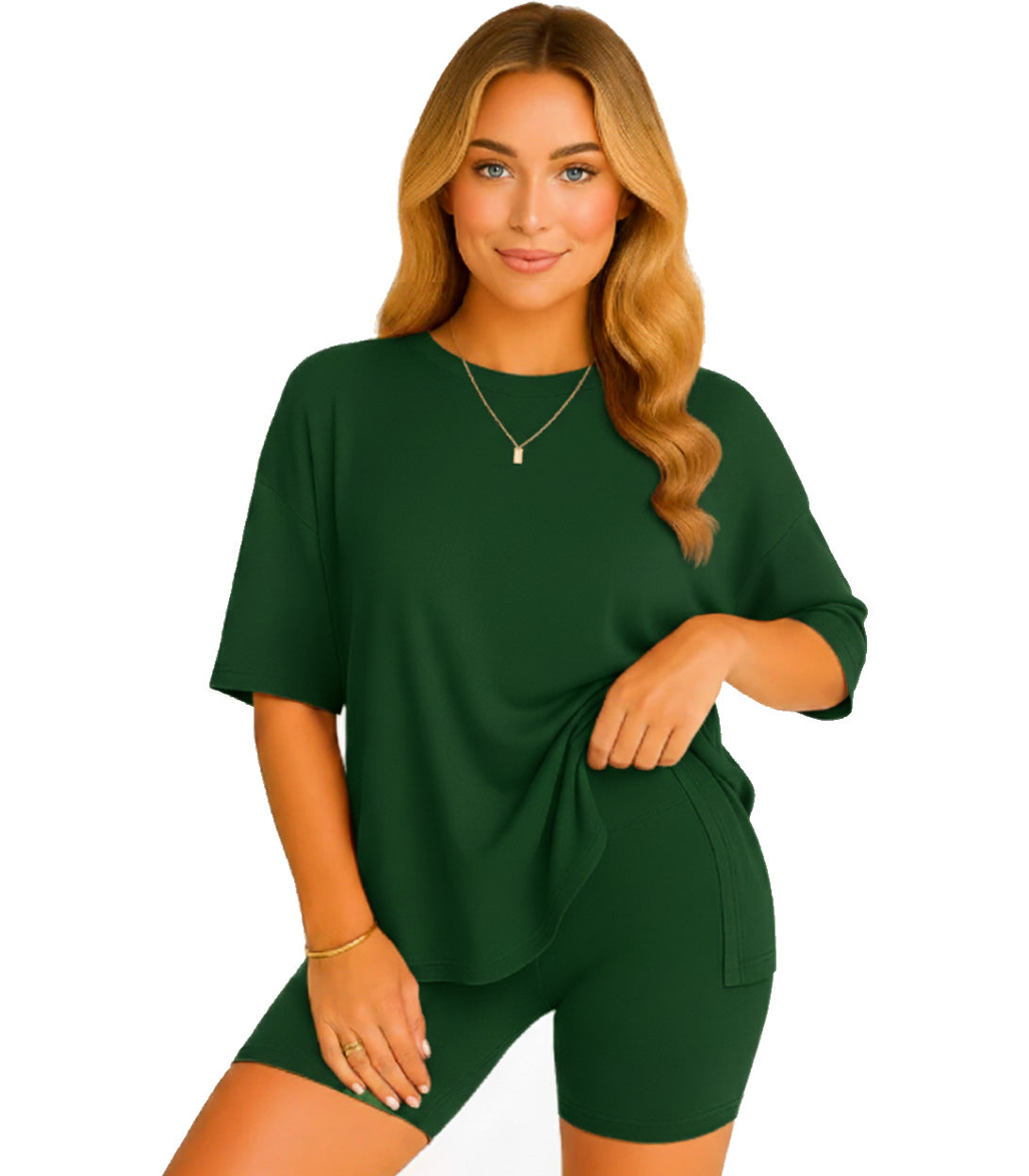 CozyFlex™ Soft Tee & Flattering Shorts Two-Piece Set