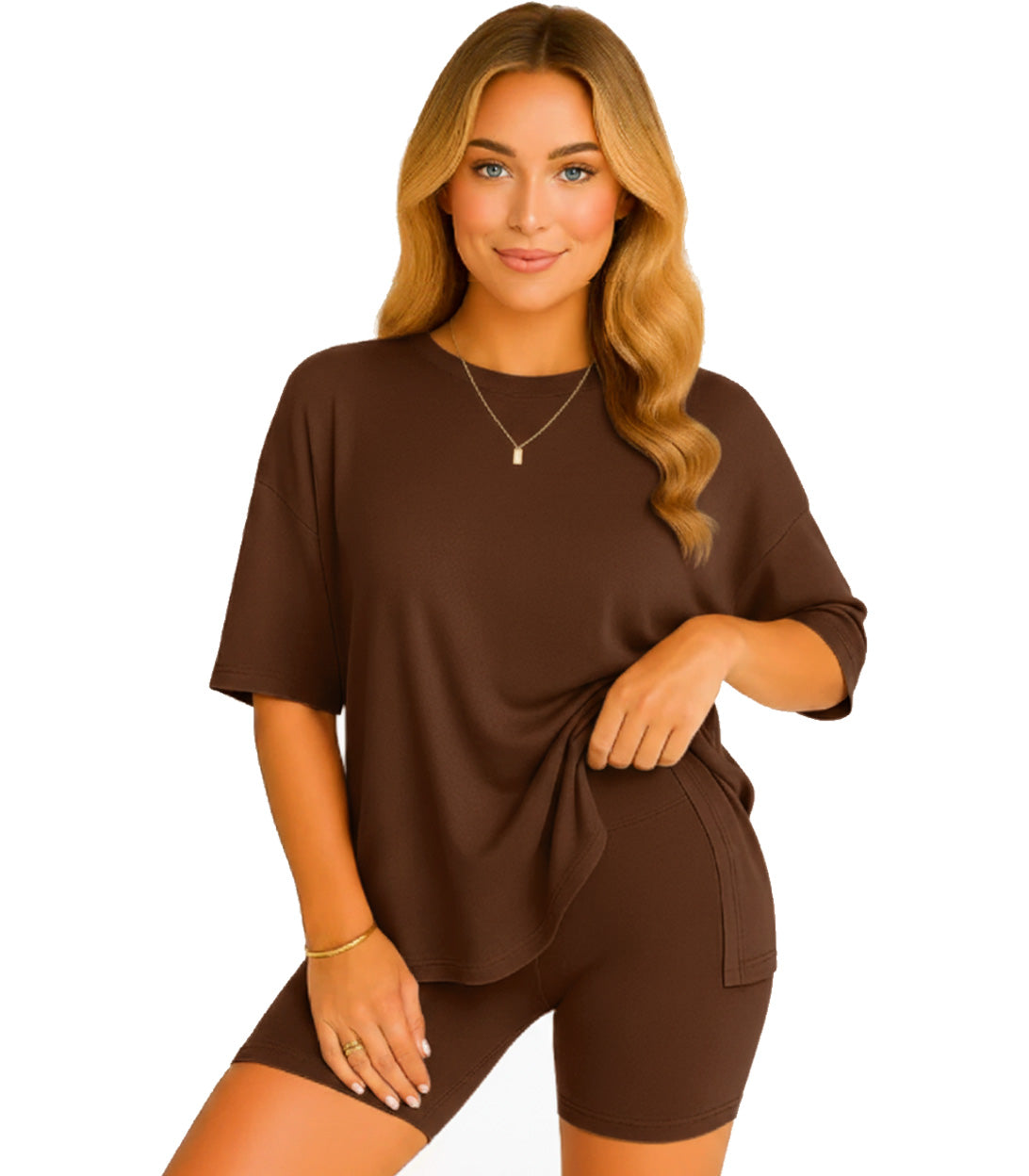 CozyFlex™ Soft Tee & Flattering Shorts Two-Piece Set