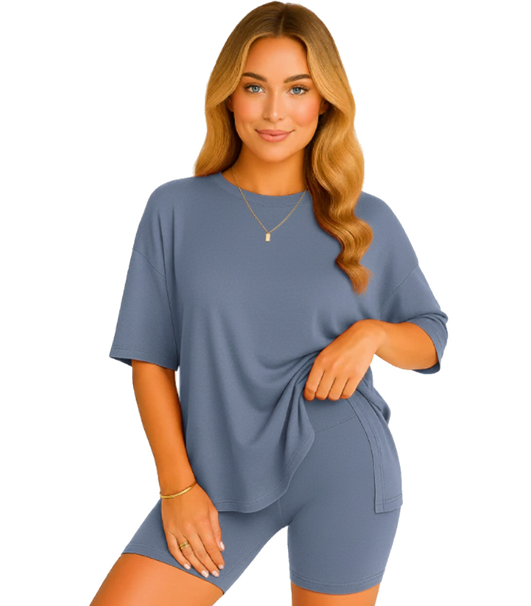 CozyFlex™ Soft Tee & Flattering Shorts Two-Piece Set