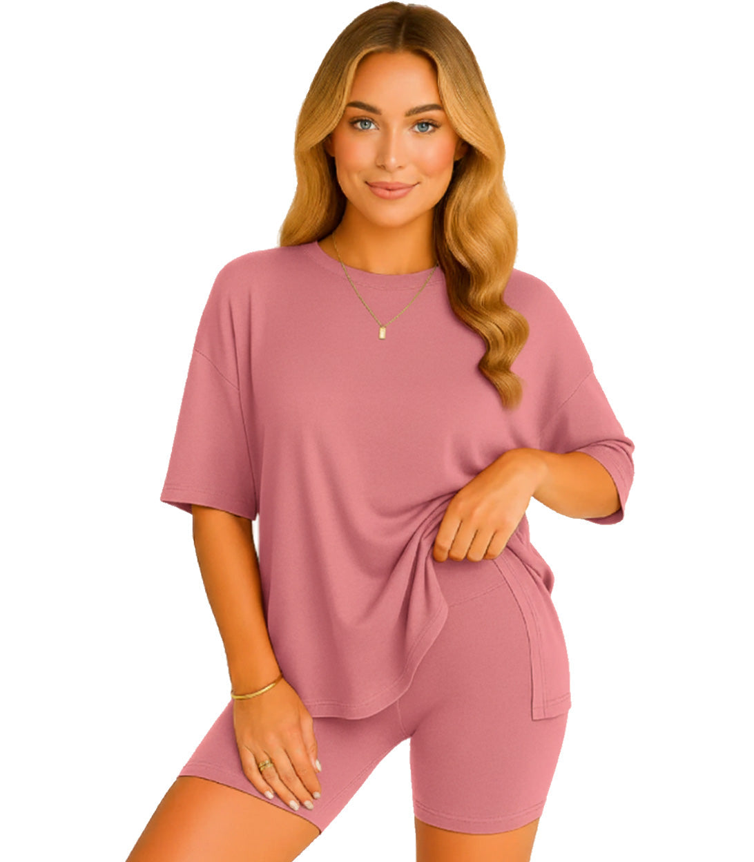 CozyFlex™ Soft Tee & Flattering Shorts Two-Piece Set