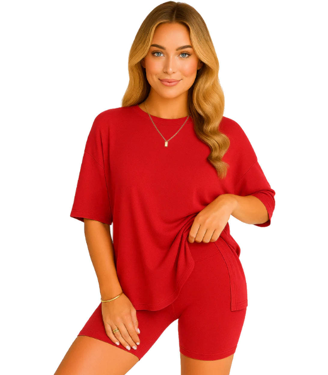 CozyFlex™ Soft Tee & Flattering Shorts Two-Piece Set