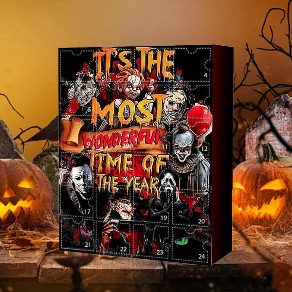 Halloween advent calendar with horror movie characters