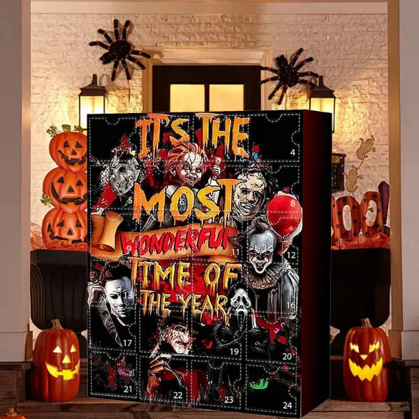 Halloween advent calendar with horror movie characters
