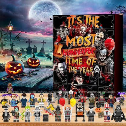 Halloween advent calendar with horror movie characters