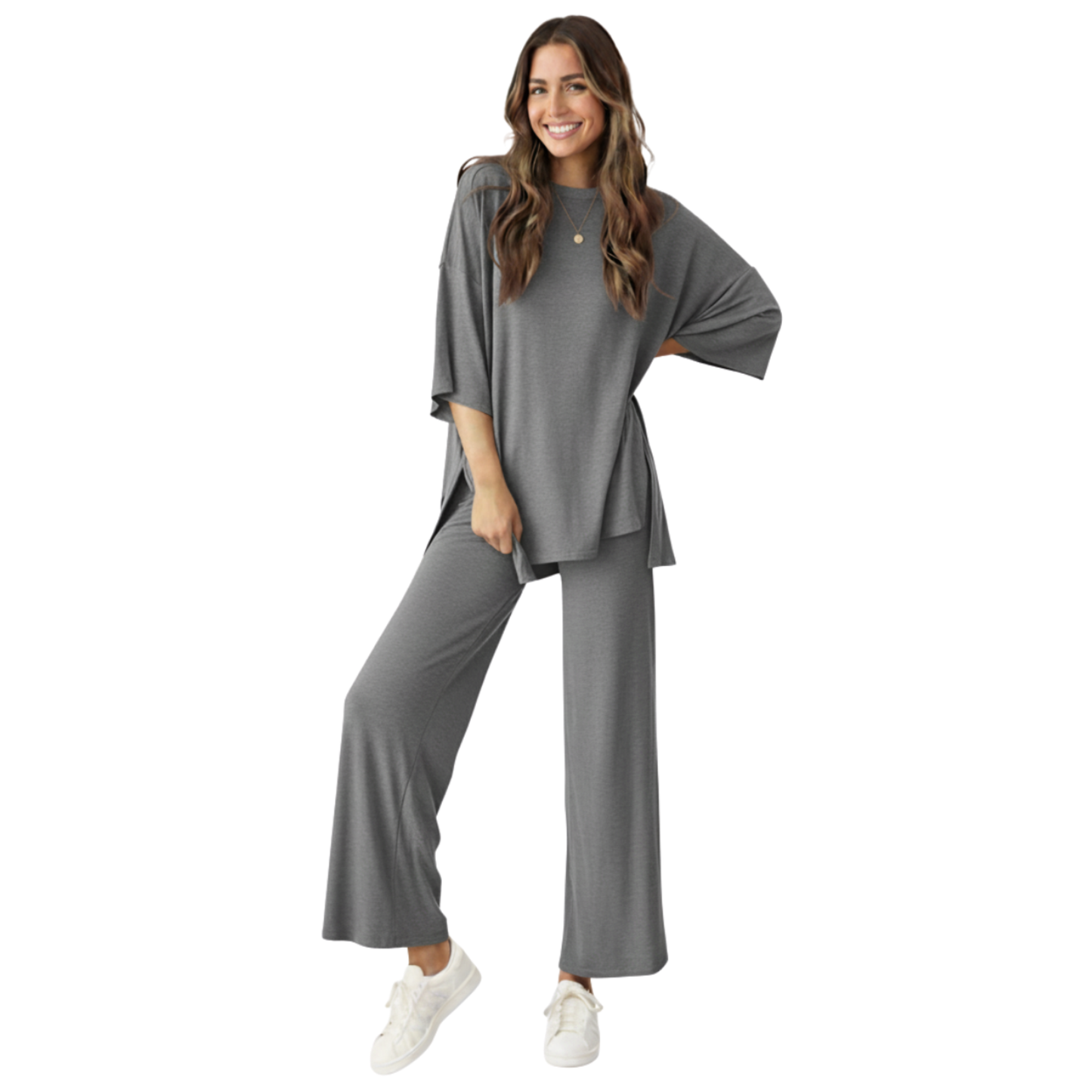 CozyFlex™ Soft Tee & Flattering Pants Two-Piece Set
