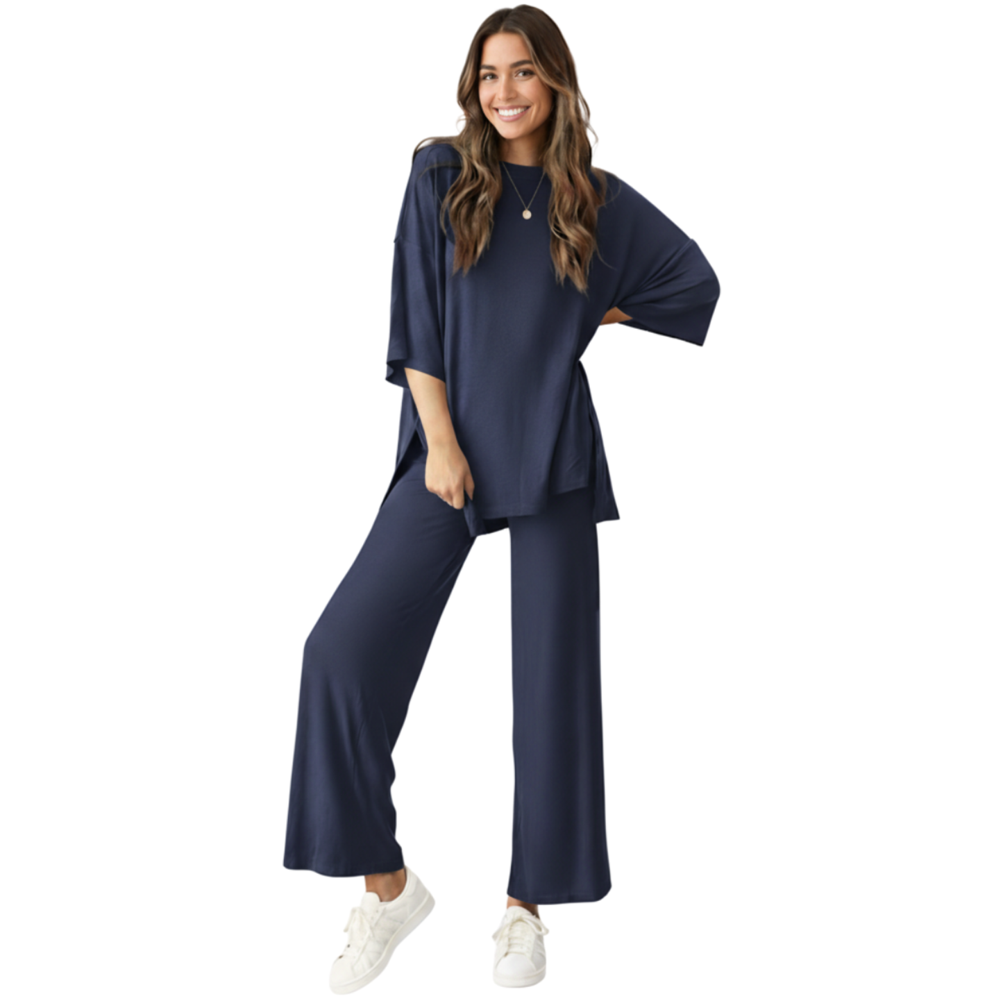 CozyFlex™ Soft Tee & Flattering Pants Two-Piece Set