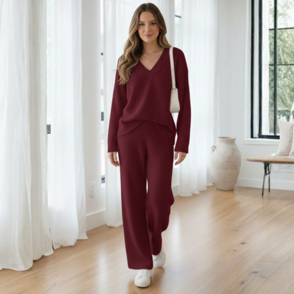 TeddyKnit™ Two-Piece V-neck Lounge Set