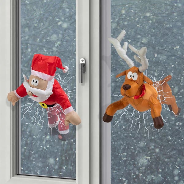 Crashing reindeer and Santa Claus set