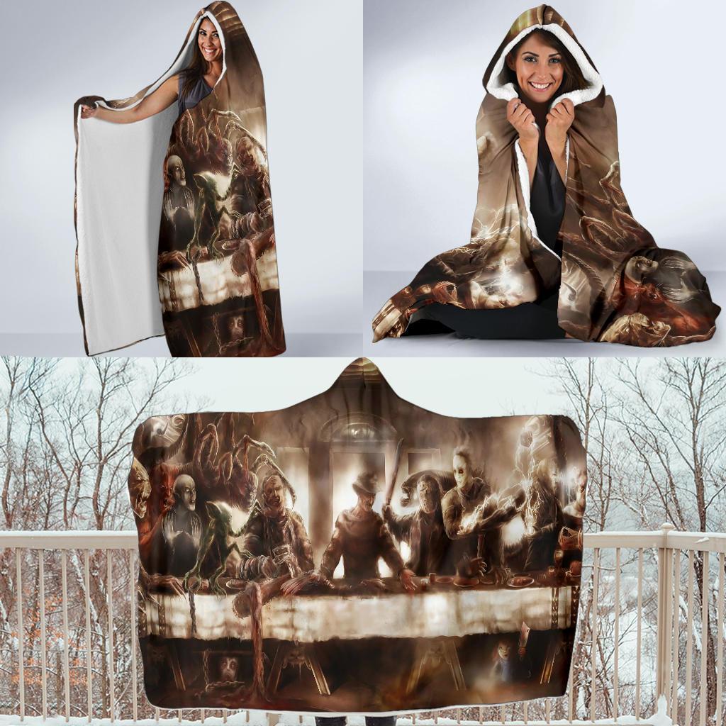 Horror Icon's Last Supper Premium Hooded Blanket